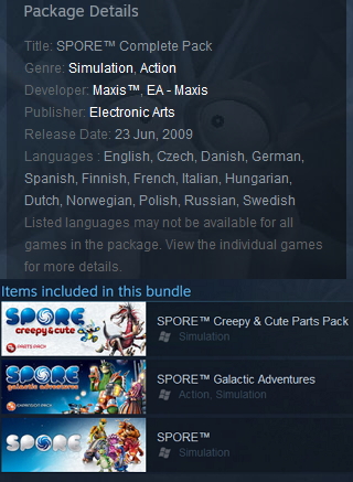 SPORE Complete Pack Steam - Click Image to Close